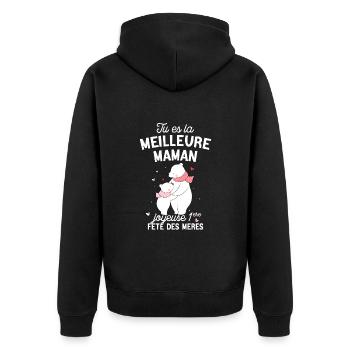 Body Bébé Meilleure Maman 1ère Fête Des Mères - Veste à capuche bio Premium Unisexe - noir - Dos - Nico (187cm)