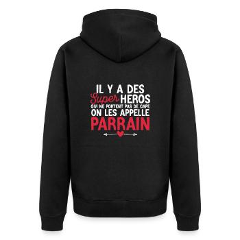 Super-héros Sans Cape : Le Parrain - Veste à capuche bio Premium Unisexe - noir - Dos - Nico (187cm)