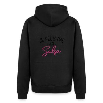 Pas Dispo, Salsa Oblige - Veste à capuche bio Premium Unisexe - noir - Dos - Nico (187cm)