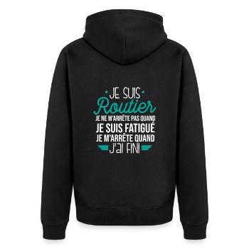 Je Suis Routier - Veste à capuche bio Premium Unisexe - noir - Dos - Nico (187cm)