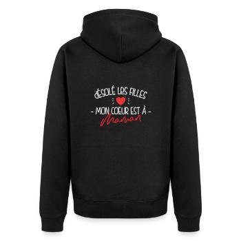 Cœur À Maman - Désolé Les Filles - Veste à capuche bio Premium Unisexe - noir - Dos - Nico (187cm)