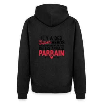 Super-héros sans cape : Les Parrains - Veste à capuche bio Premium Unisexe - noir - Dos - Nico (187cm)