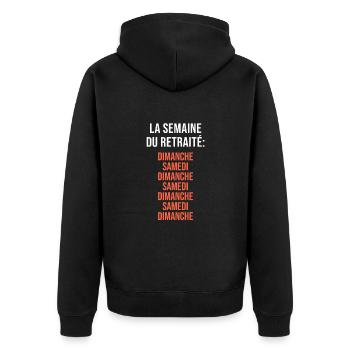 La Semaine du Retraité - Veste à capuche bio Premium Unisexe - noir - Dos - Nico (187cm)