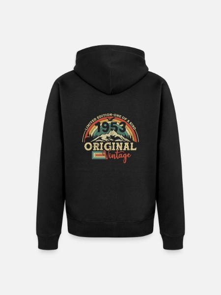 Jahrgang 1953 - Unisex Premium Bio Zip Hoodie - Schwarz