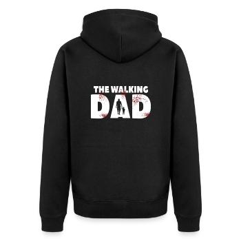Humorvolles Geschenk zum Vatertag - Unisex Premium Bio Zip Hoodie - Schwarz - Hinten - Nico (187cm)
