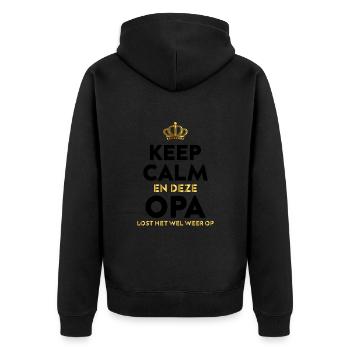 Opa Lost Het Wel Weer Op - Veste à capuche bio Premium Unisexe - noir - Dos - Nico (187cm)