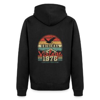 Cadeau d’anniversaire 1978 - Veste à capuche bio Premium Unisexe - noir - Dos - Nico (187cm)