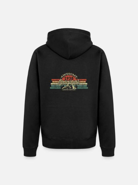 Birthday present 1938 - Unisex Premium Organic Zip Hoodie - black