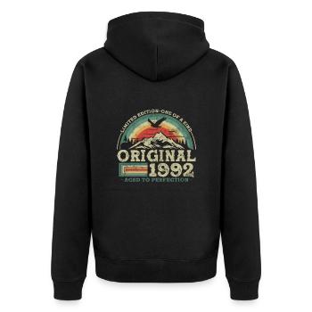 Original since 1992 Limited Edition - Unisex Premium Organic Zip Hoodie - black - Back - Nico (187cm)