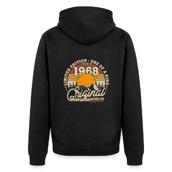 Vintage 1968 Geburtstagsgeschenk - Veste à capuche bio Premium Unisexe - noir - Dos - Nico (187cm)
