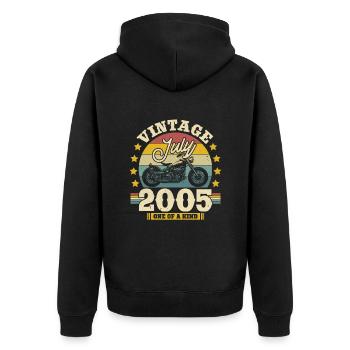 Birthday gift July 2005 - 18 years in 2023 - Unisex Premium Organic Zip Hoodie - black - Back - Nico (187cm)