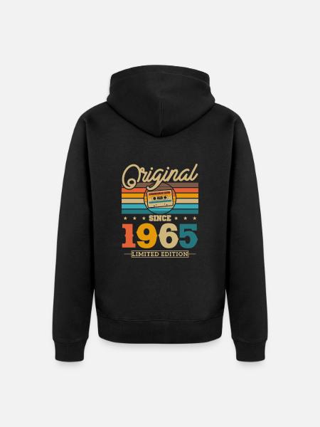 Birthday present 1965 - Unisex Premium Organic Zip Hoodie - black