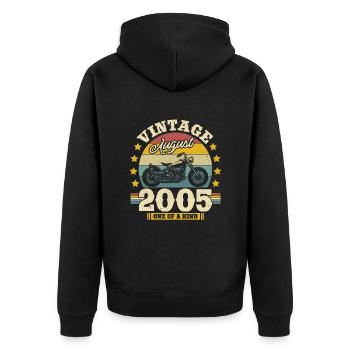 Birthday Gift August 2005 - Unisex Premium Organic Zip Hoodie - black - Back - Nico (187cm)