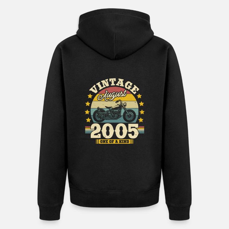 Cadeau Anniversaire août 2005 - Veste à capuche bio Premium Unisexe - noir