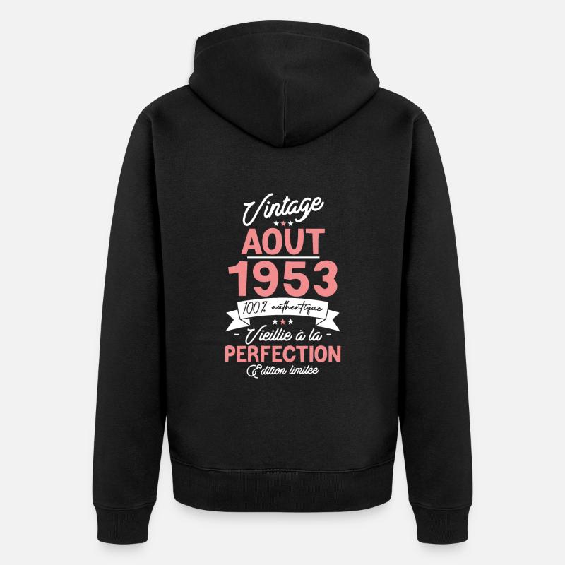 Cadeau Anniversaire août 19 - Veste à capuche bio Premium Unisexe - noir