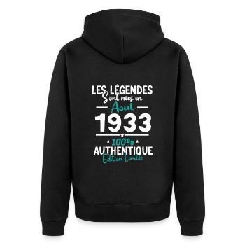 Événement spécial en août - Veste à capuche bio Premium Unisexe - noir - Dos - Nico (187cm)