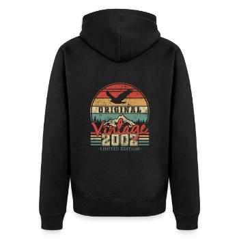 Birthday Gift 2002 21 years - Unisex Premium Organic Zip Hoodie - black - Back - Nico (187cm)