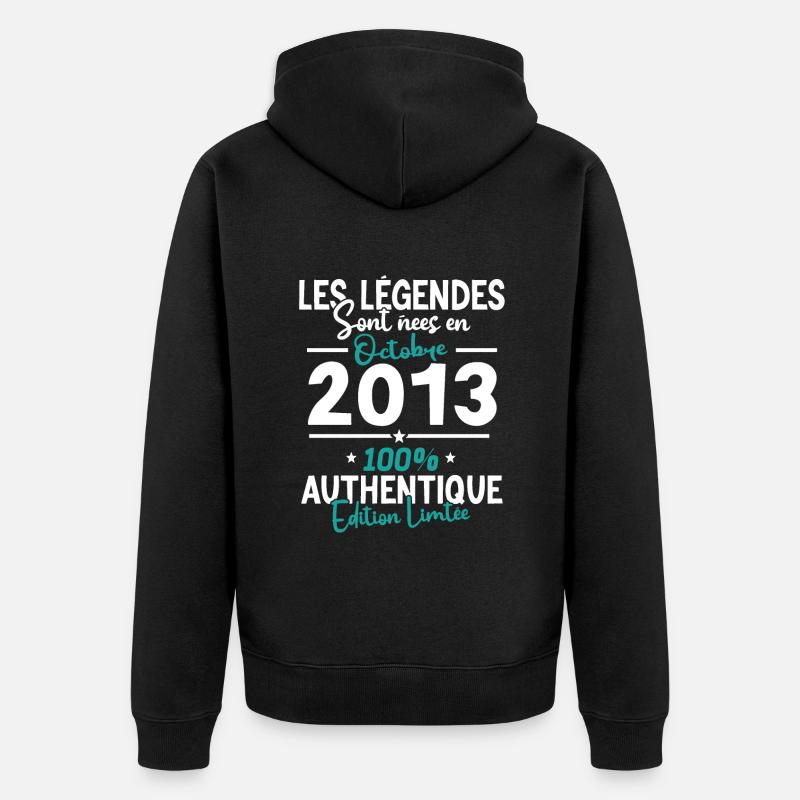 Legends October 2013 - 10 years - Unisex Premium Organic Zip Hoodie - black