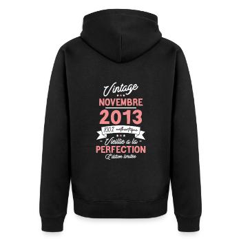 Birthday Gift November 2013 - Unisex Premium Organic Zip Hoodie - black - Back - Nico (187cm)