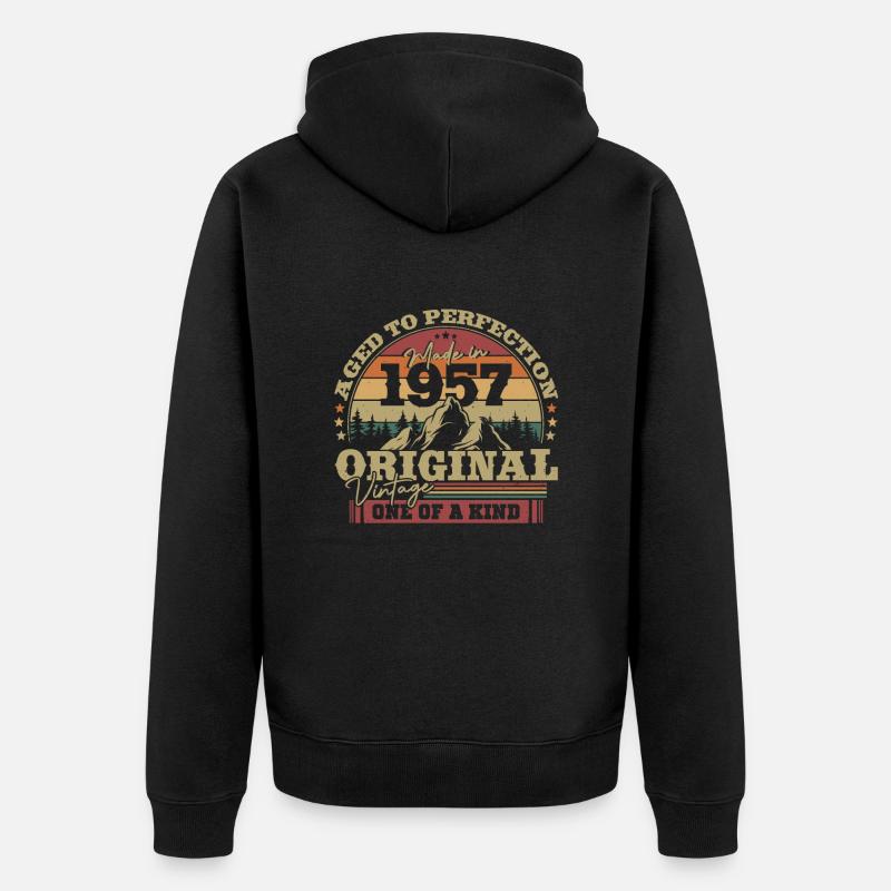 Cadeau Millésime 1957 - Veste à capuche bio Premium Unisexe - noir