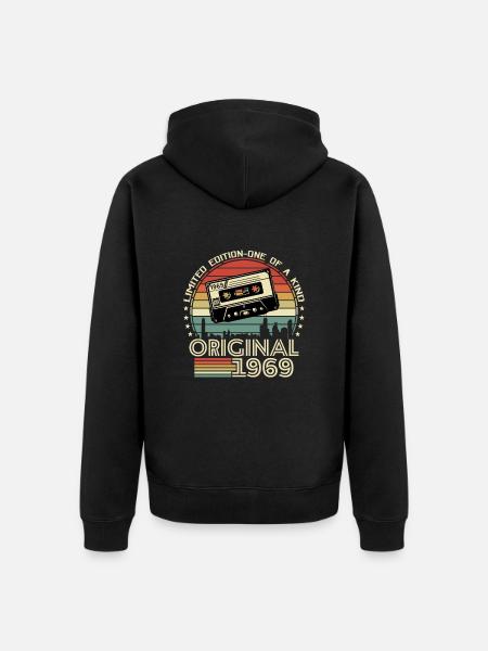 Millésime 1969 Cadeau 54/55 - Veste à capuche bio Premium Unisexe - noir