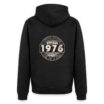 Cadeau d’anniversaire 1976 Millésime 47/48 ans - Veste à capuche bio Premium Unisexe - noir - Dos - Nico (187cm)