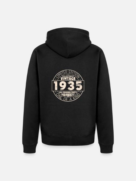 Gift 1935 88/89 years - Unisex Premium Organic Zip Hoodie - black