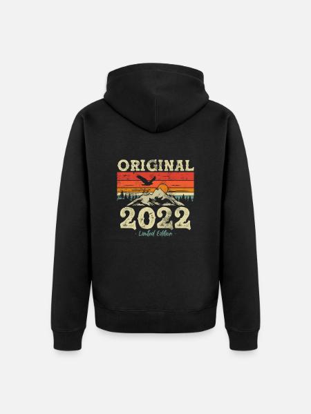 Gift Birthday 2022 1/2 year - Unisex Premium Organic Zip Hoodie - black