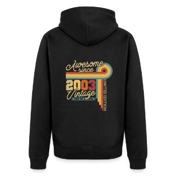 2003 Vintage Anniversaire Rétro 20 ans - Veste à capuche bio Premium Unisexe - noir - Dos - Nico (187cm)