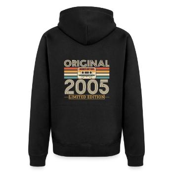 2005 Anniversary Retro Limited Edition - Veste à capuche bio Premium Unisexe - noir - Dos - Nico (187cm)