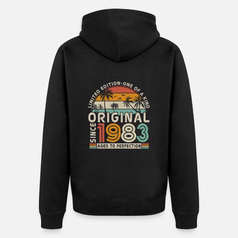 Cadeau Millésime 1983 - Veste à capuche bio Premium Unisexe - noir