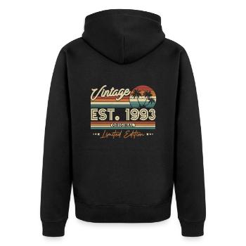 Millésime 30 ans - Original 1993! - Veste à capuche bio Premium Unisexe - noir - Dos - Nico (187cm)