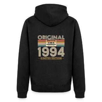 Unique birthday present 1994 - Unisex Premium Organic Zip Hoodie - black - Back - Nico (187cm)