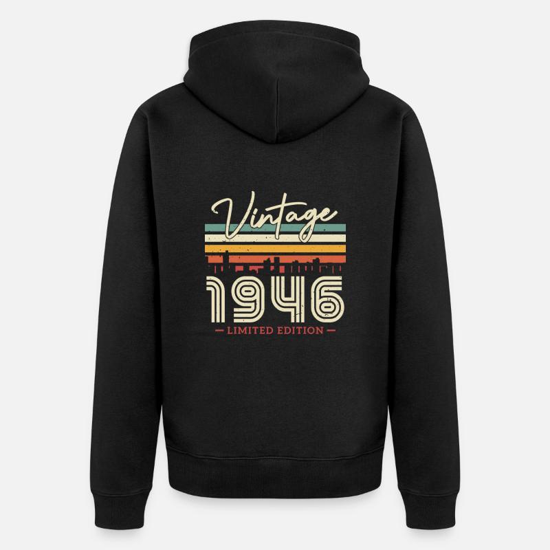 Millésime Geschenk 1946 77/78 J. - Veste à capuche bio Premium Unisexe - noir