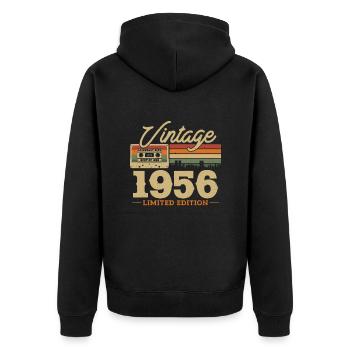 Cadeau d’anniversaire vintage 1956 67/68 ans - Veste à capuche bio Premium Unisexe - noir - Dos - Nico (187cm)