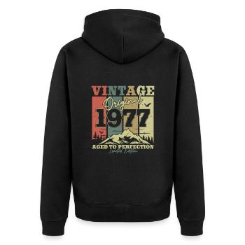 Original 1977 Vintage Birthday Retro - Veste à capuche bio Premium Unisexe - noir - Dos - Nico (187cm)