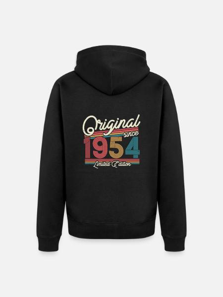 Gift 69/70th birthday 1954 - Unisex Premium Organic Zip Hoodie - black