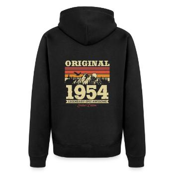 Vintage 1954 Cadeau d’anniversaire - Veste à capuche bio Premium Unisexe - noir - Dos - Nico (187cm)