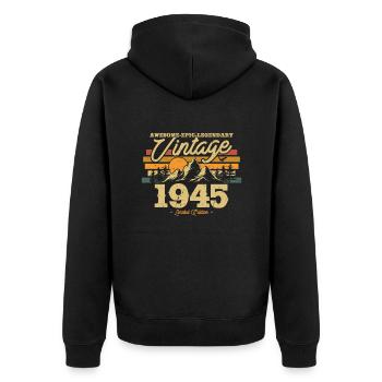 Cadeau 1945 Millésime 78/79 ans - Veste à capuche bio Premium Unisexe - noir - Dos - Nico (187cm)