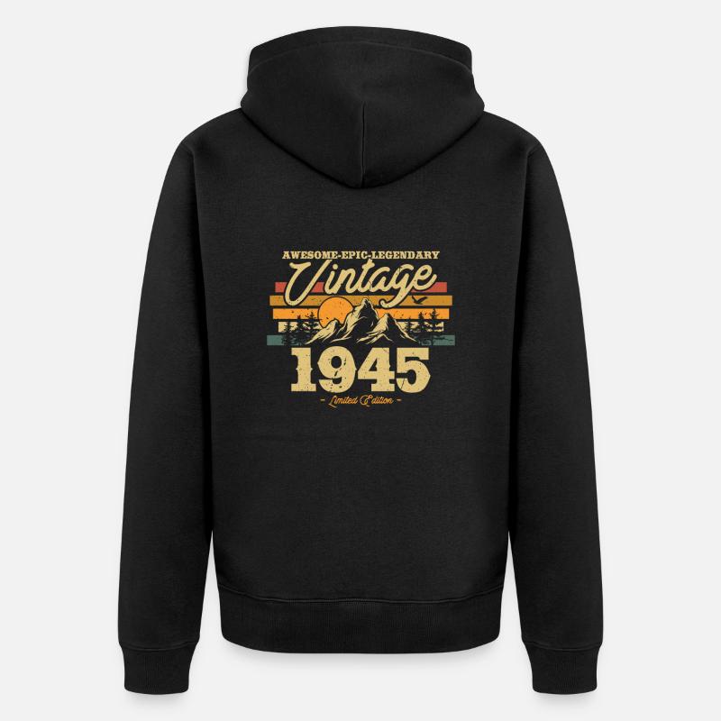 Cadeau 1945 Millésime 78/79 ans - Veste à capuche bio Premium Unisexe - noir