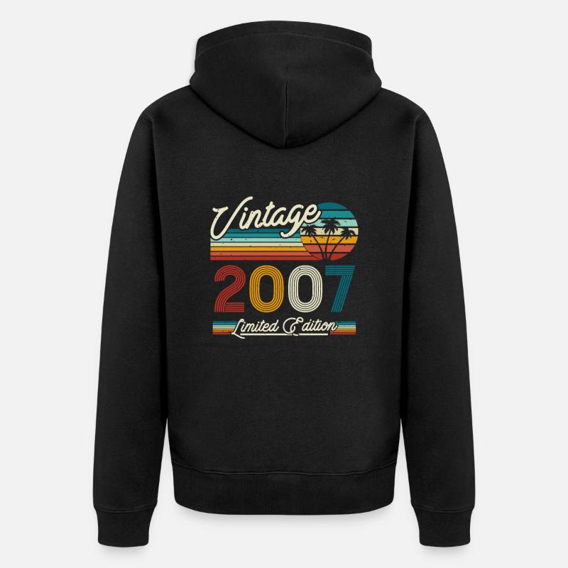 Cadeau Millésime 2007 - Veste à capuche bio Premium Unisexe - noir