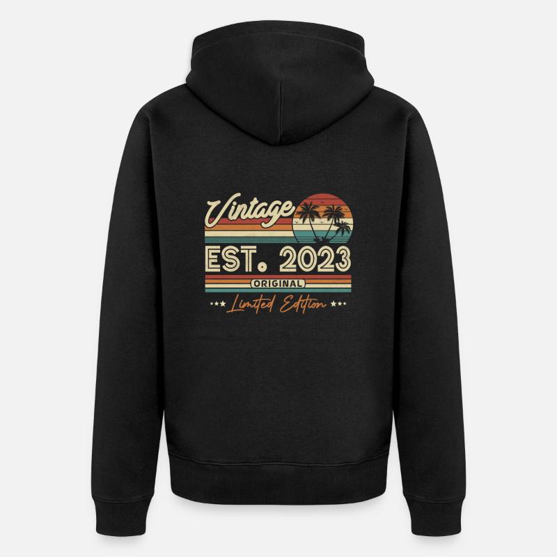 Millésime 2023 unique - Veste à capuche bio Premium Unisexe - noir