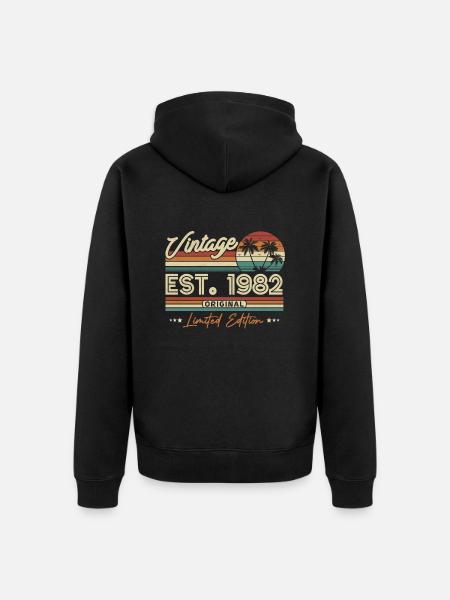 1982 Anniversaire du millésime - Veste à capuche bio Premium Unisexe - noir