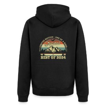 Cadeaux d’anniversaire rétro 2024 - Veste à capuche bio Premium Unisexe - noir - Dos - Nico (187cm)
