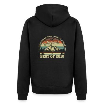 Nostalgic birthday present 2016 - Unisex Premium Organic Zip Hoodie - black - Back - Nico (187cm)