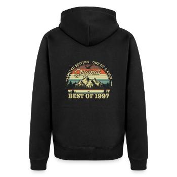 Retro Birthday Gift '97 – 26/27 years - Unisex Premium Organic Zip Hoodie - black - Back - Nico (187cm)