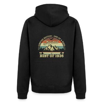 Nostalgic 87/88th birthday present - Unisex Premium Organic Zip Hoodie - black - Back - Nico (187cm)
