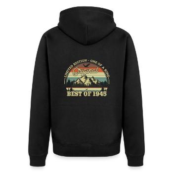 Retro Birthday Gift 1945 78/79 - Unisex Premium Organic Zip Hoodie - black - Back - Nico (187cm)