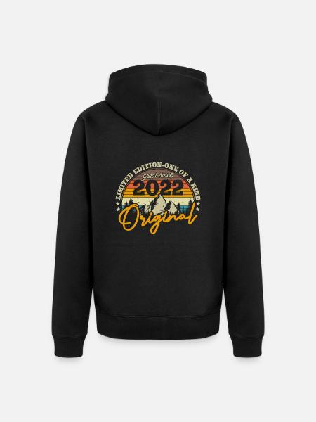 Retro Geschenkidee 2022 - Unisex Premium Bio Zip Hoodie - Schwarz