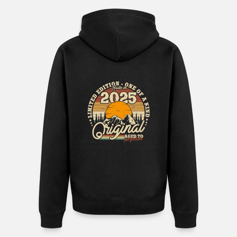 Idée cadeau rétro 2025 - Veste à capuche bio Premium Unisexe - noir